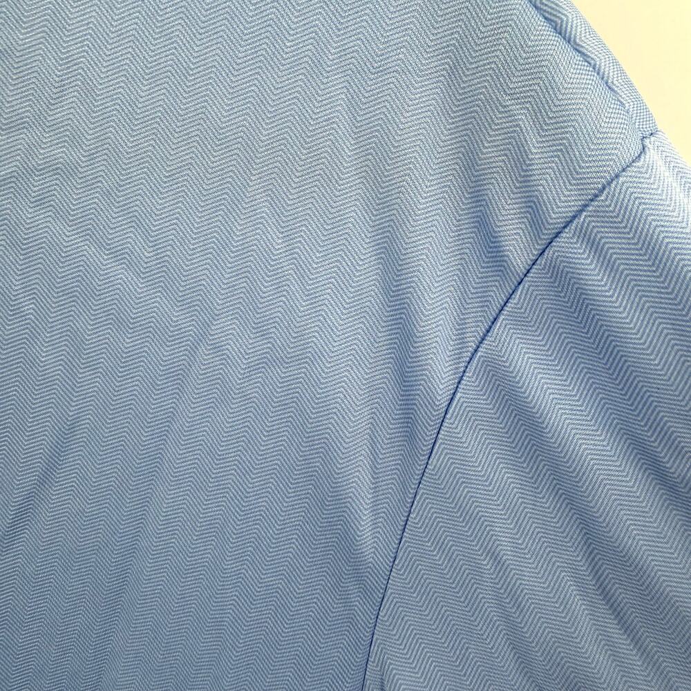 Collars & Co Blue Herringbone Dress Collar Polo Size L - Picture 3 of 6